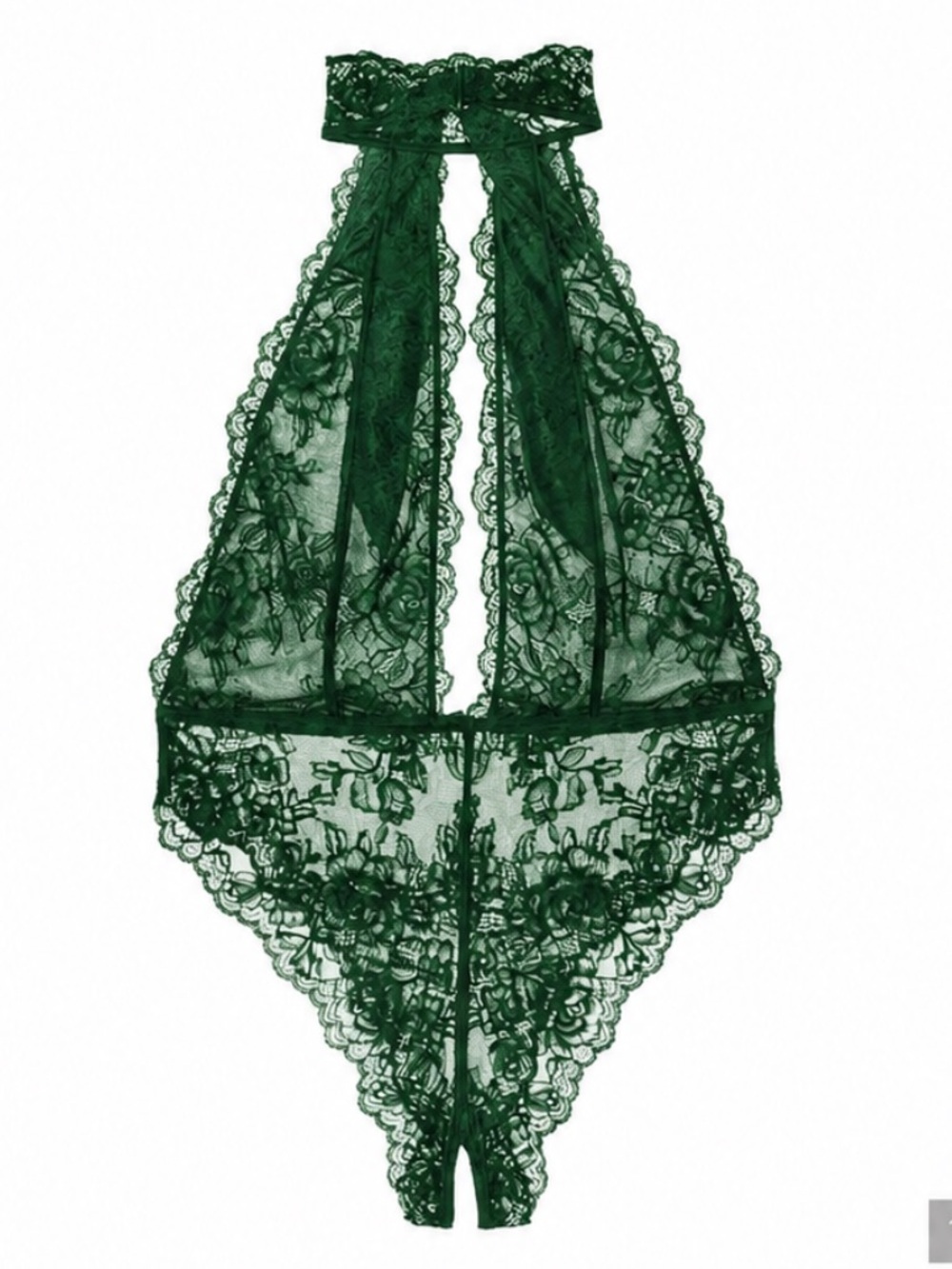New! Victoria’s Secret Rose Lace Halter Crotchless Bodysuit 9069